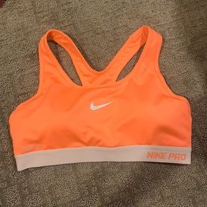 Nike Pro Orange Sports Bra Medium